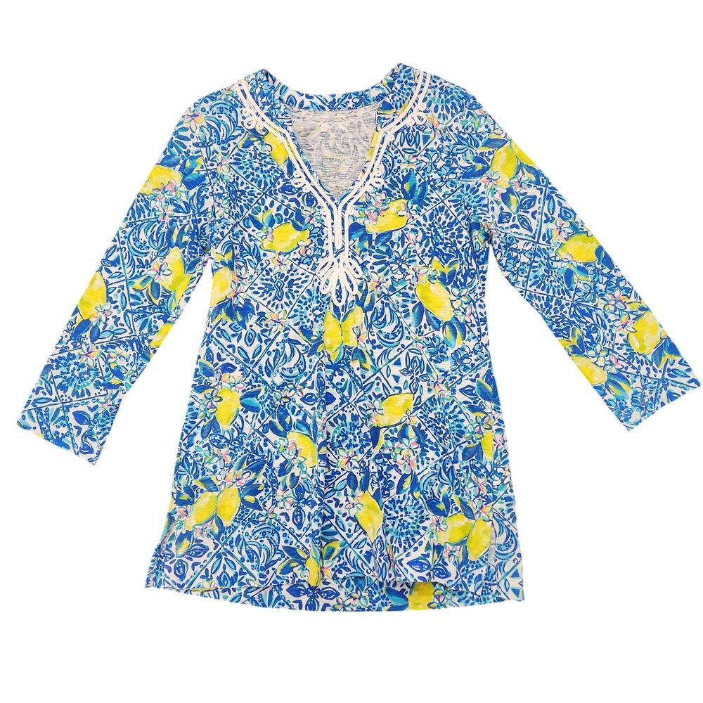 Lilly Pulitzer Willa Zest For Life Lemon Top Size Small